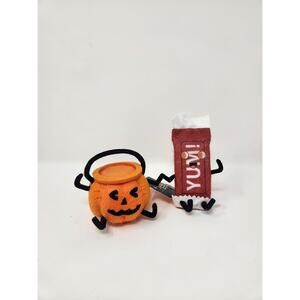 Pumpkin Pail & Candy Bar Felt Duo Figurine